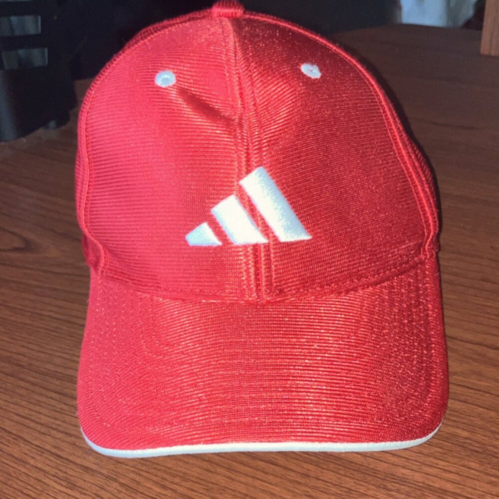 Adidas Youth child red hat velcro strap